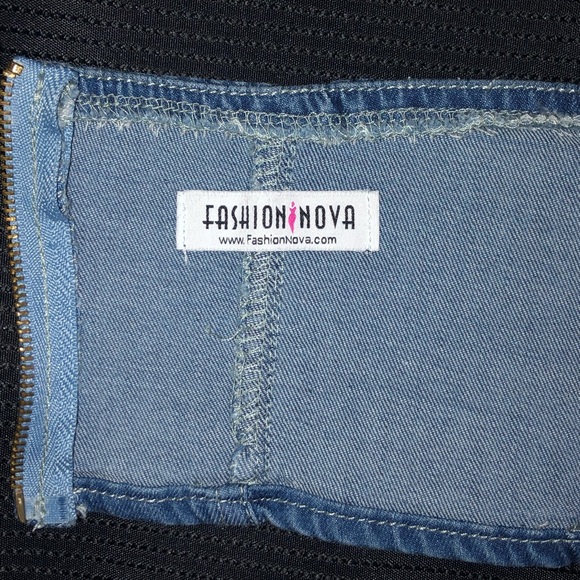 FASHION NOVA Crop TubeTop Bralet Blue Denim Jean - Picture 7 of 11